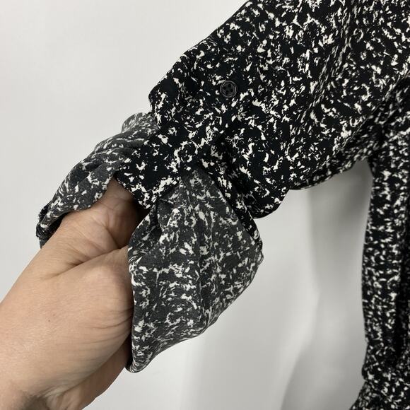 Mossimo Shirt Dress Size Large Black White Print Long Sleeves New - Picture 12 of 14